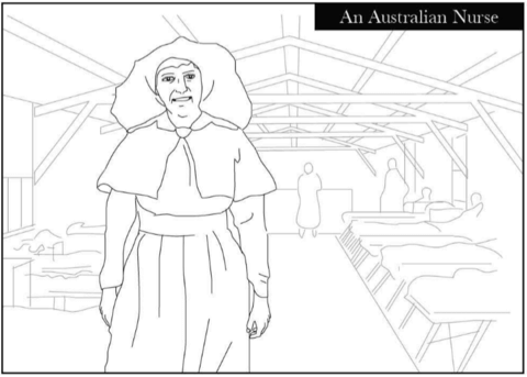 An Australian Nurse Coloring Page